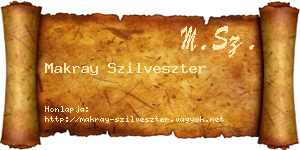 Makray Szilveszter névjegykártya